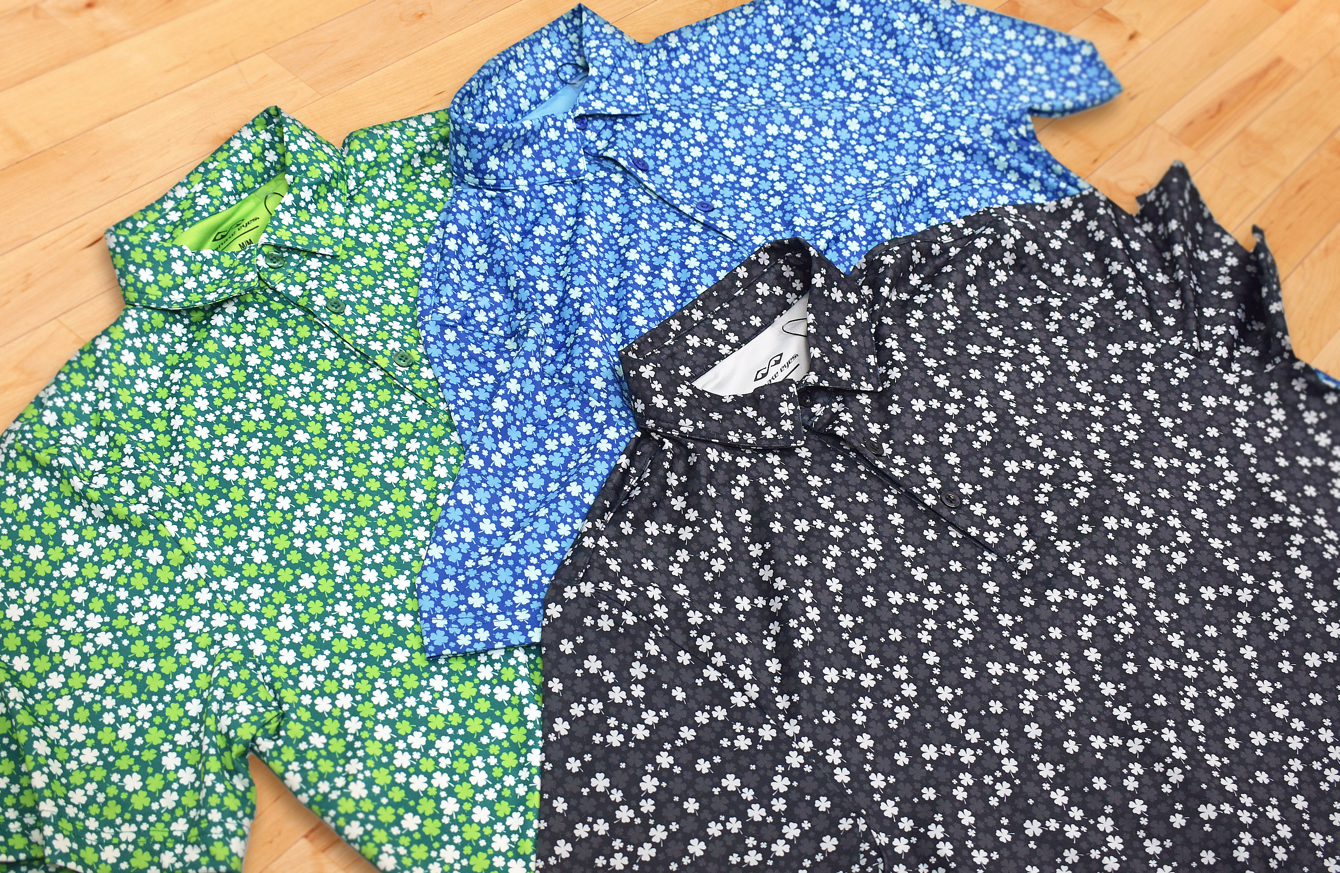 New Snake Eyes Golf Lucky Clover Print Polo 2